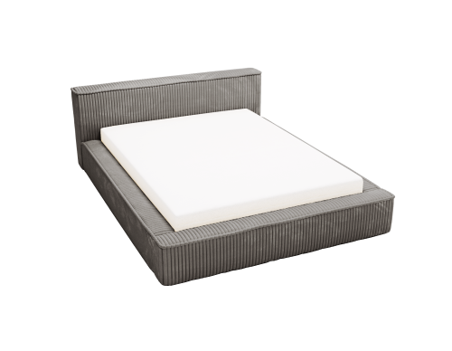 Łóżko tapicerowane z pojemnikiem Super Comfy ziemista szarość