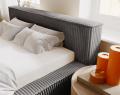 Łóżko tapicerowane z pojemnikiem Super Comfy ziemista szarość