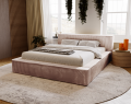 Łóżko tapicerowane z pojemnikiem Super Comfy beżowe