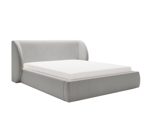 Łóżko tapicerowane z pojemnikiem Infinity jasnoszare