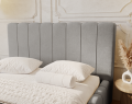Łóżko tapicerowane z pojemnikiem Amore jasnoszare