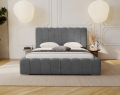 Łóżko tapicerowane z pojemnikiem Amore szare