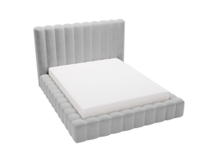 Łóżko tapicerowane z pojemnikiem Vitkac jasnoszare