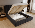 Łóżko tapicerowane z pojemnikiem Vitkac czarne