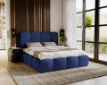 Łóżko tapicerowane z pojemnikiem Lumio kobaltowy niebieski velvet