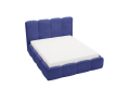Łóżko tapicerowane z pojemnikiem Lumio kobaltowy niebieski velvet
