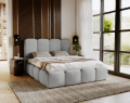 Łóżko tapicerowane z pojemnikiem Lumio szare velvet