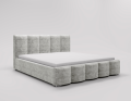 Łóżko tapicerowane z pojemnikiem Crush jasnoszare