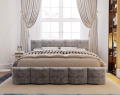 Łóżko tapicerowane z pojemnikiem Crush szare
