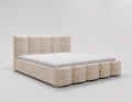 Łóżko tapicerowane z pojemnikiem Crush kremowe
