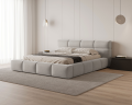 Łóżko tapicerowane z pojemnikiem Sleek jasnoszare
