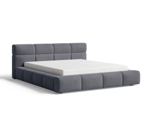 Łóżko tapicerowane z pojemnikiem Sleek szare