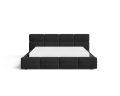 Łóżko tapicerowane z pojemnikiem Sleek czarne