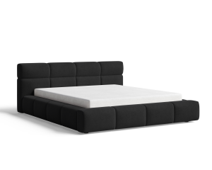 Łóżko tapicerowane z pojemnikiem Sleek czarne