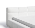 Łóżko tapicerowane z pojemnikiem Sleek boucle białe