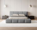 Łóżko tapicerowane z pojemnikiem Sleek boucle szare