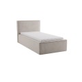 Nowoczesne łóżko tapicerowane z pojemnikiem Magic Dream jasno-beżowy aksamit