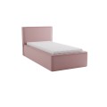 Nowoczesne łóżko tapicerowane z pojemnikiem Magic Dream różowy aksamit 
