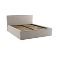 Nowoczesne łóżko tapicerowane z pojemnikiem Magic Dream jasno-beżowy aksamit