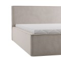 Nowoczesne łóżko tapicerowane z pojemnikiem Magic Dream jasno-beżowy aksamit