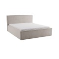 Nowoczesne łóżko tapicerowane z pojemnikiem Magic Dream jasno-beżowy aksamit