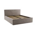 Stylowe łóżko tapicerowane z pojemnikiem Magic Dream aksamit taupe
