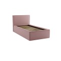 Nowoczesne łóżko tapicerowane z pojemnikiem Magic Dream różowy aksamit 