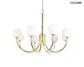 Złota lampa wisząca z mlecznymi kloszami MOOSEE GRACIA
