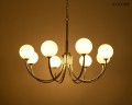 Złota lampa wisząca z mlecznymi kloszami MOOSEE GRACIA