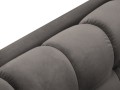 Narożna sofa pikowana Bali aksamit szara na czarnych nóżkach