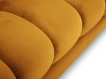 Narożna sofa pikowana Bali żółty aksamit na złotych nóżkach