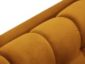 Narożna sofa pikowana Bali żółty aksamit na złotych nóżkach
