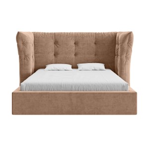 Nowoczesne łóżko tapicerowane pojemnikiem Cozy aksamit