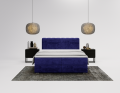 Łóżko kontynentalne Amore kobaltowy niebieski
