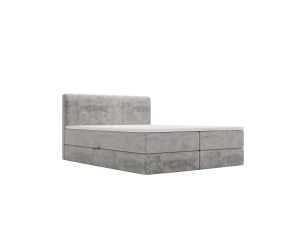 Łóżko kontynentalne Amore jasnoszare