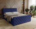 Łóżko kontynentalne Classic pikowane granatowe