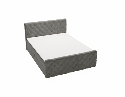 Łóżko kontynentalne Classic pikowane grafitowy szary