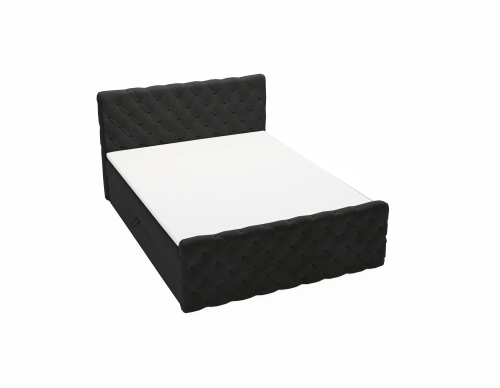 Łóżko kontynentalne Classic pikowane czarny