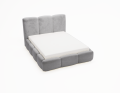 Łóżko tapicerowane z pojemnikiem Roll szary