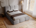 Łóżko tapicerowane z pojemnikiem Roll szary