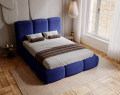 Łóżko tapicerowane z pojemnikiem Roll niebieski kobaltowy