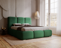Łóżko tapicerowane z pojemnikiem Roll zielone