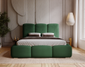 Łóżko tapicerowane z pojemnikiem Roll zielone
