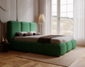 Łóżko tapicerowane z pojemnikiem Roll zielone
