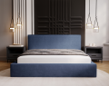 Łóżko tapicerowane z pojemnikiem Eternity granatowe
