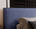 Łóżko tapicerowane z pojemnikiem Eternity granatowe
