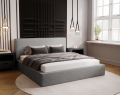 Łóżko tapicerowane z pojemnikiem Eternity szare