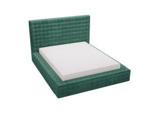Łóżko tapicerowane z pojemnikiem Sleeping Queen butelkowa zieleń