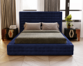 Łóżko tapicerowane z pojemnikiem Sleeping Queen granatowe