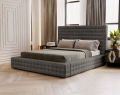 Łóżko tapicerowane z pojemnikiem Sleeping Queen grafitowy szary